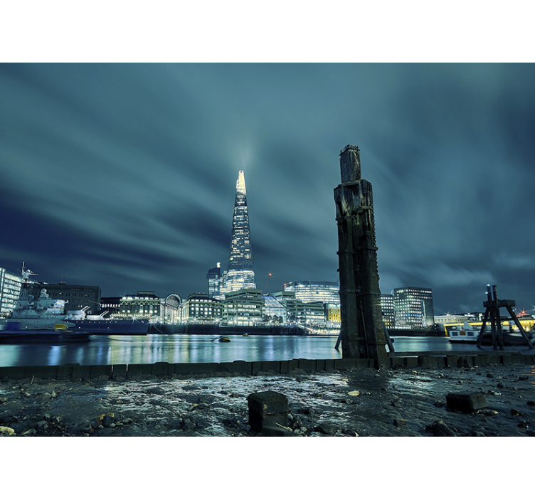 Fotomural de londres torre shard de noche - TenVinilo