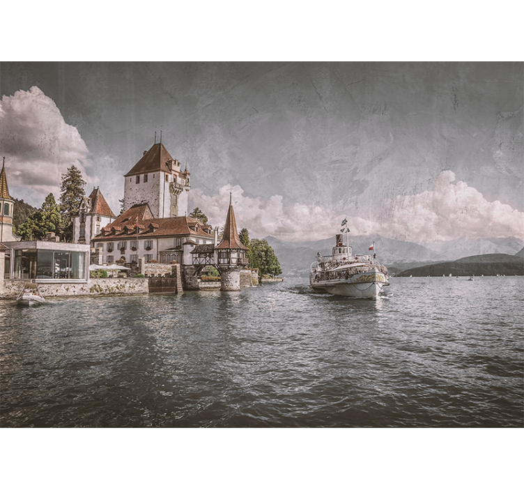 Fotomural ciudad paisaje de fortaleza histórica - TenVinilo