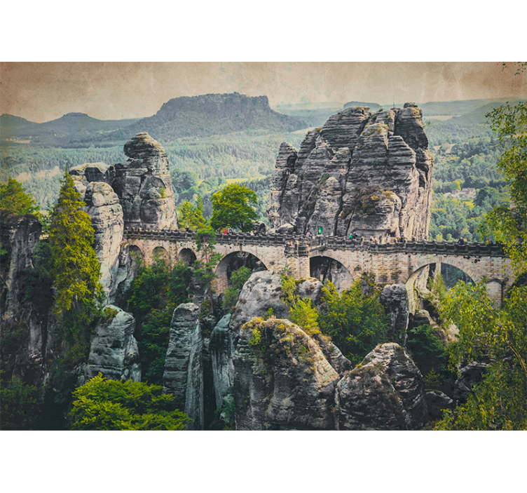 Papel pintado paisaje vista del puente bastei - TenVinilo