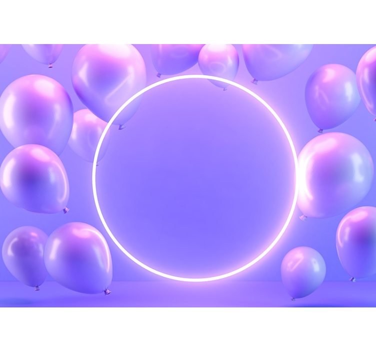 Fotomural de amor círculo de globos flotantes - TenVinilo
