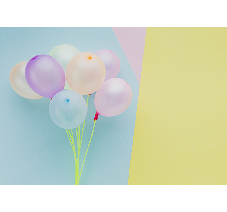 Mural de pared infantil arreglo de globos coloridos - TenVinilo