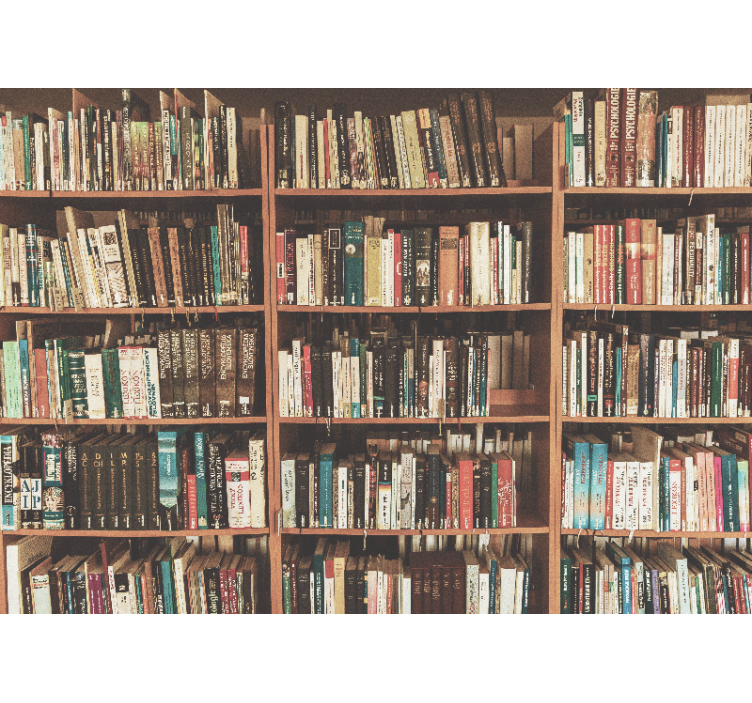 Fotomural arte estantería con literatura - TenVinilo