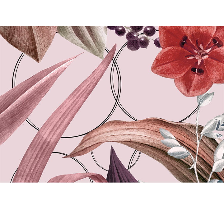 Mural de pared flores diseño de patrones florales - TenVinilo