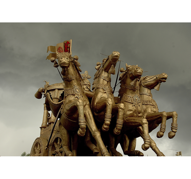 Fotomural vehículo caballos de carroza histórica - TenVinilo