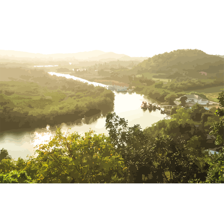 Papel pintado paisaje vista serene del río - TenVinilo