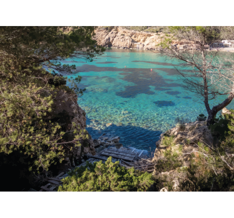 Fotomural naturaleza paisaje costero claro - TenVinilo