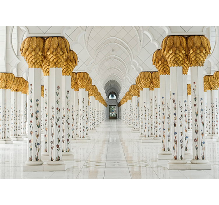 Fotomural africano vestíbulo de columnas majestuoso - TenVinilo