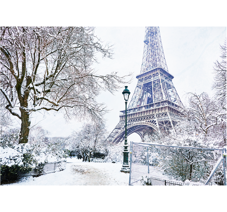 Fotomural parís torre eiffel en nieve - TenVinilo