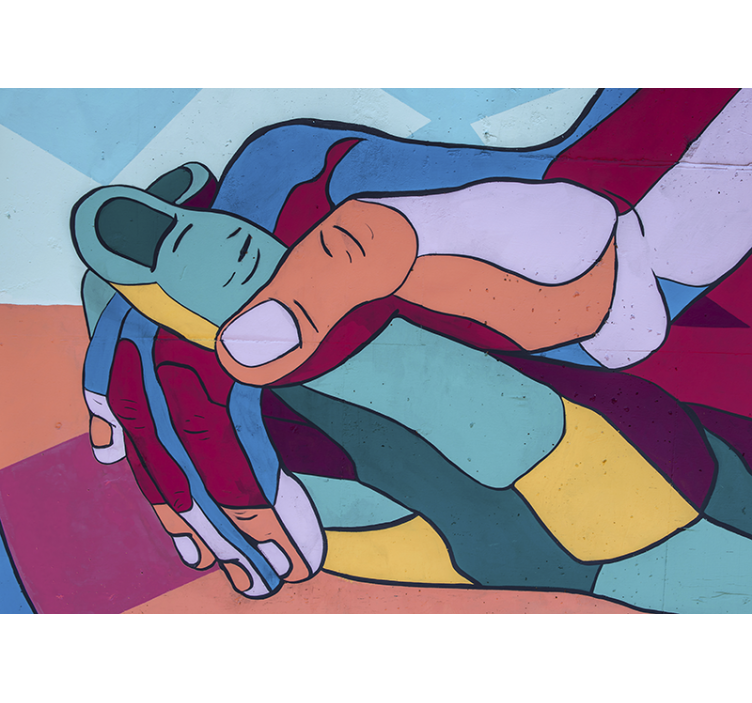 Fotomural de amor abrazo de manos colorido - TenVinilo