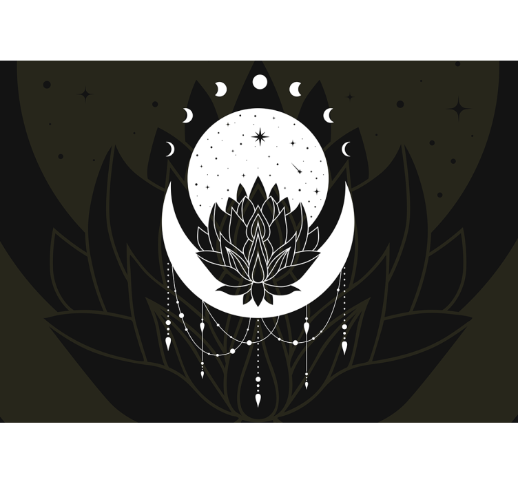 Fotomural mandala diseño luna de loto - TenVinilo
