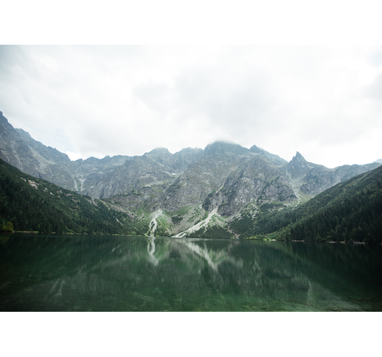 Papel pintado paisaje reflejo de montañas magníficas - TenVinilo