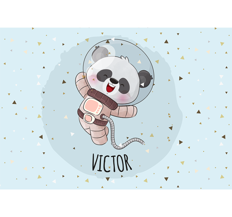 Fotomural animales panda astronauta feliz - TenVinilo