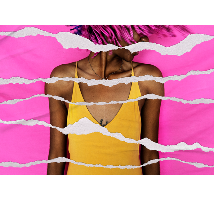 Fotomural gente efecto de papel rasgado - TenVinilo