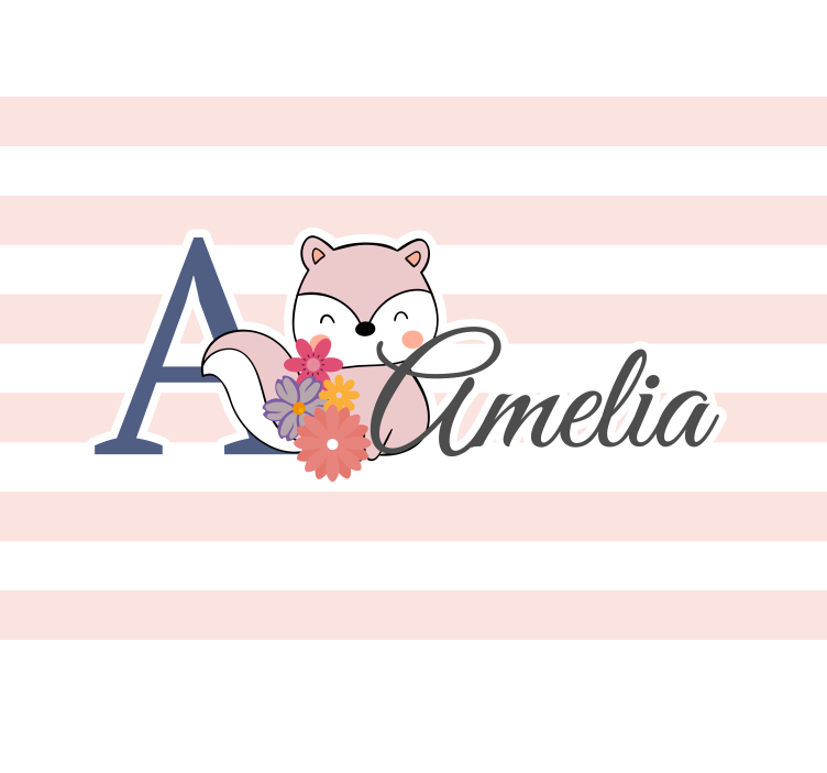 Mural de pared infantil diseño de zorro adorable - TenVinilo