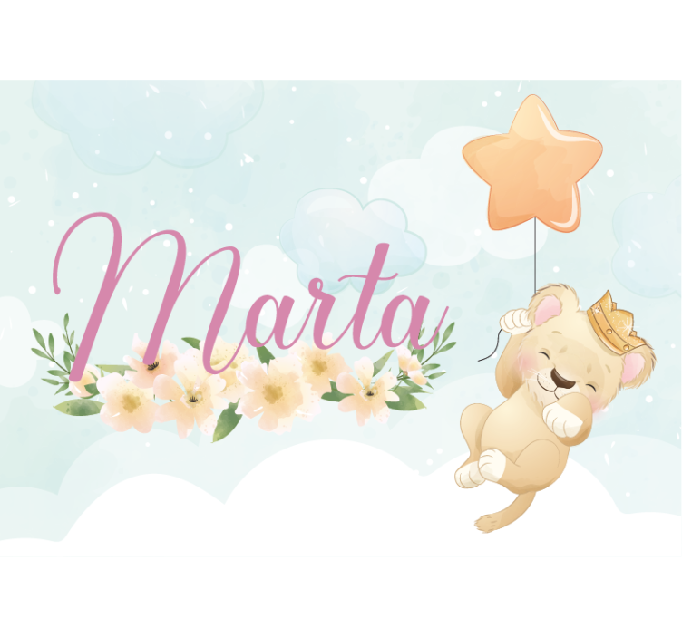 Mural de pared infantil globo de león tierno - TenVinilo