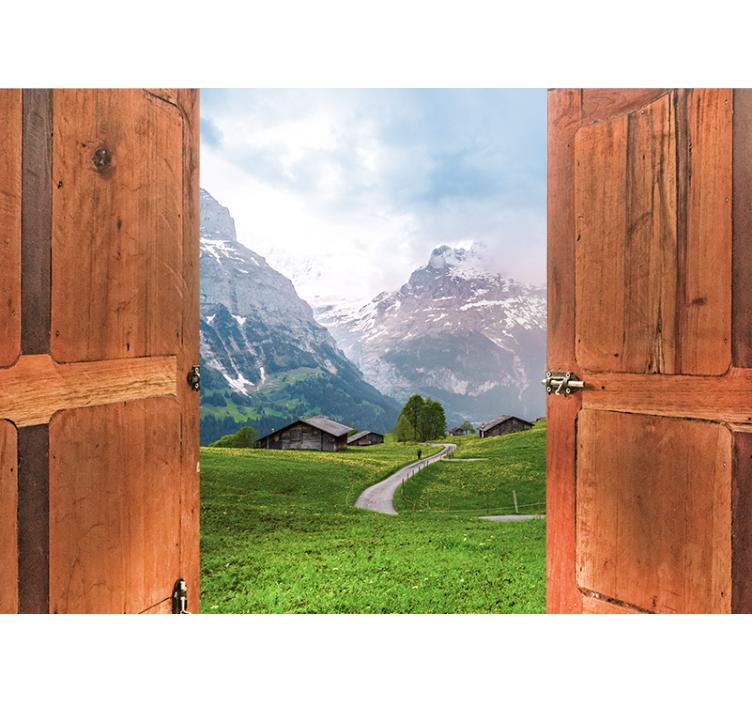 Papel pintado paisaje vista a la montaña - TenVinilo