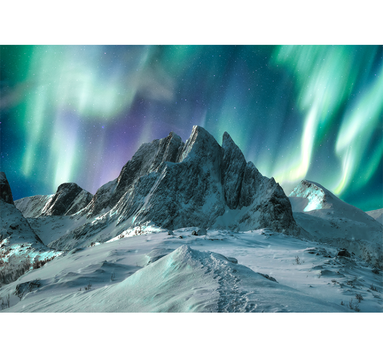 Papel pintado paisaje auroras de montaña - TenVinilo