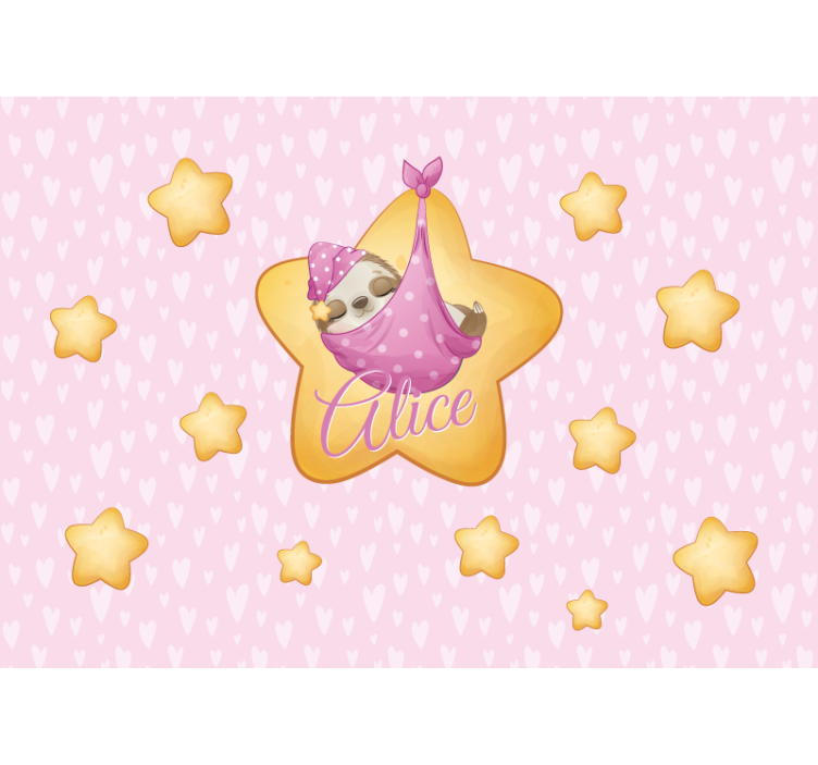 Fotomural bebé perezoso en estrella - TenVinilo