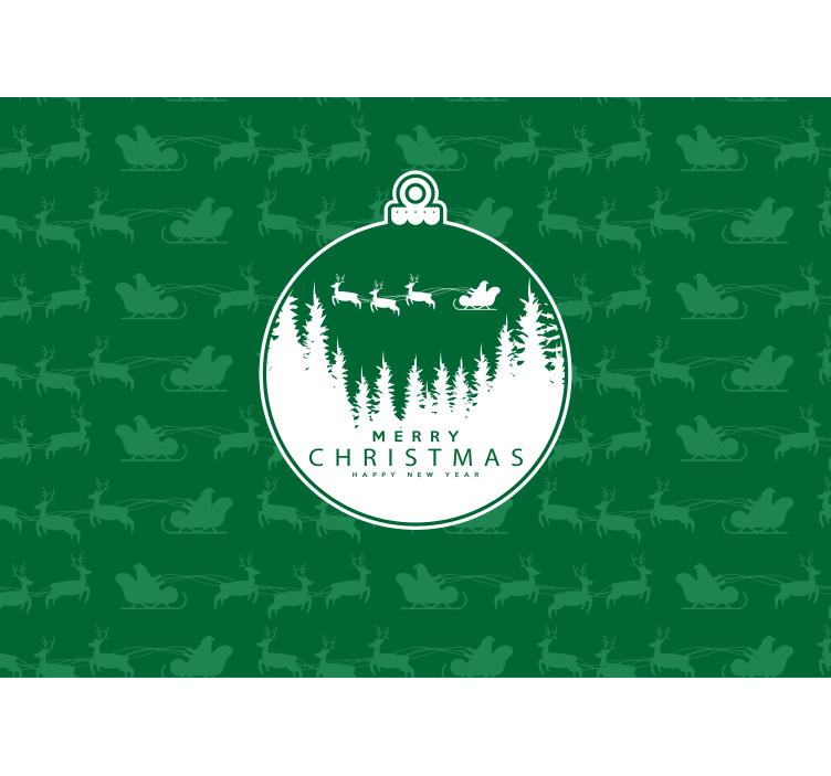 Mural de pared navidad paisaje invernal alegre - TenVinilo