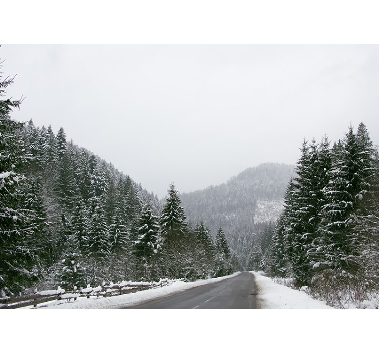Fotomural montañas paisaje de montañas heladas - TenVinilo