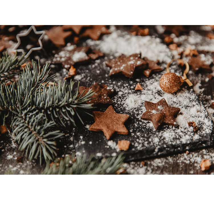 Mural de pared navidad estrellas de jengibre festivas - TenVinilo