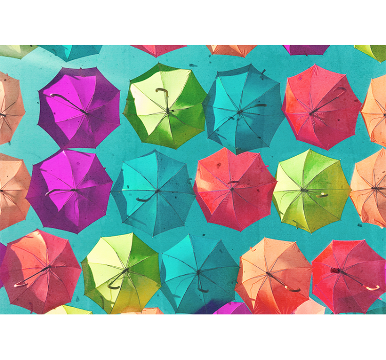 Fotomural arte urbano diseño de paraguas colorido - TenVinilo