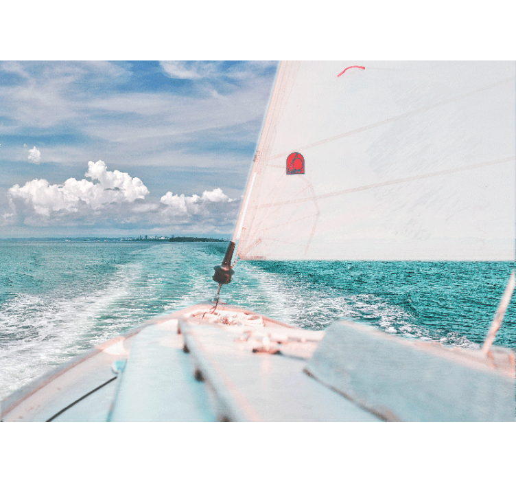 Fotomural mar navegando entre olas - TenVinilo