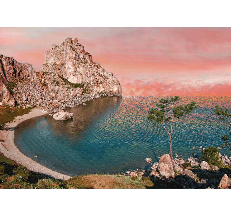 Papel pintado paisaje perspectiva del océano tranquilo - TenVinilo