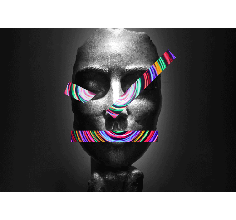 Fotomural arte rasgos faciales abstractos - TenVinilo