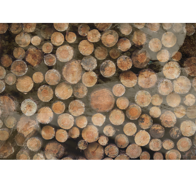 Fotomural texturas arreglo de troncos de madera - TenVinilo
