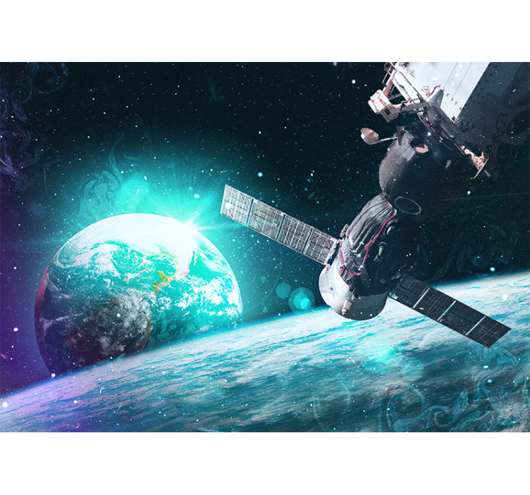 Fotomural espacio nave espacial orbitando la tierra - TenVinilo