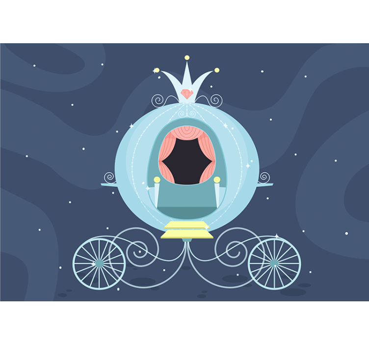 Mural de pared infantil carruaje de cuento de hadas - TenVinilo