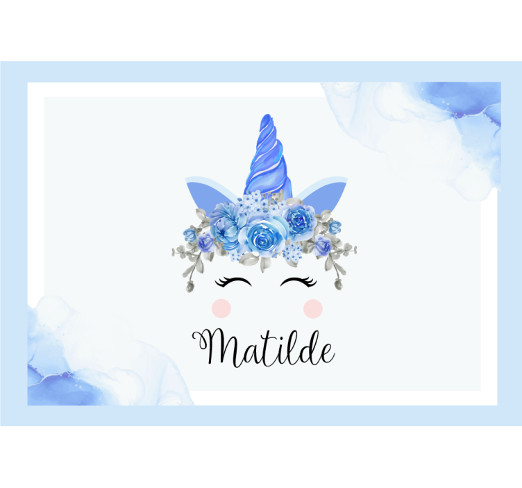 Mural de pared infantil ilustración de unicornio adorable - TenVinilo