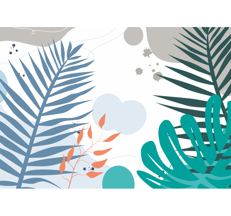 Fotomural naturaleza motivos de hojas estilizadas - TenVinilo