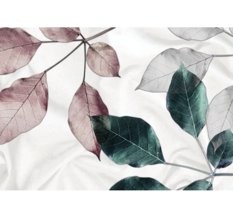 Mural de pared flores motivos sutiles de hojas - TenVinilo