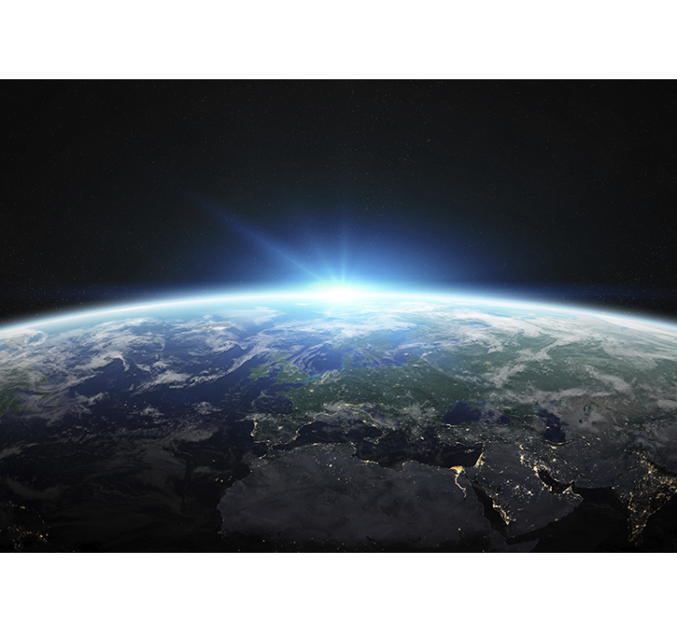 Fotomural espacio resplandor del horizonte de la tierra - TenVinilo