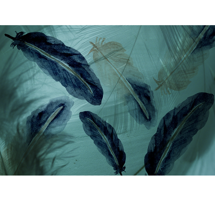 Mural de pared flores motivos de hojas elegantes - TenVinilo