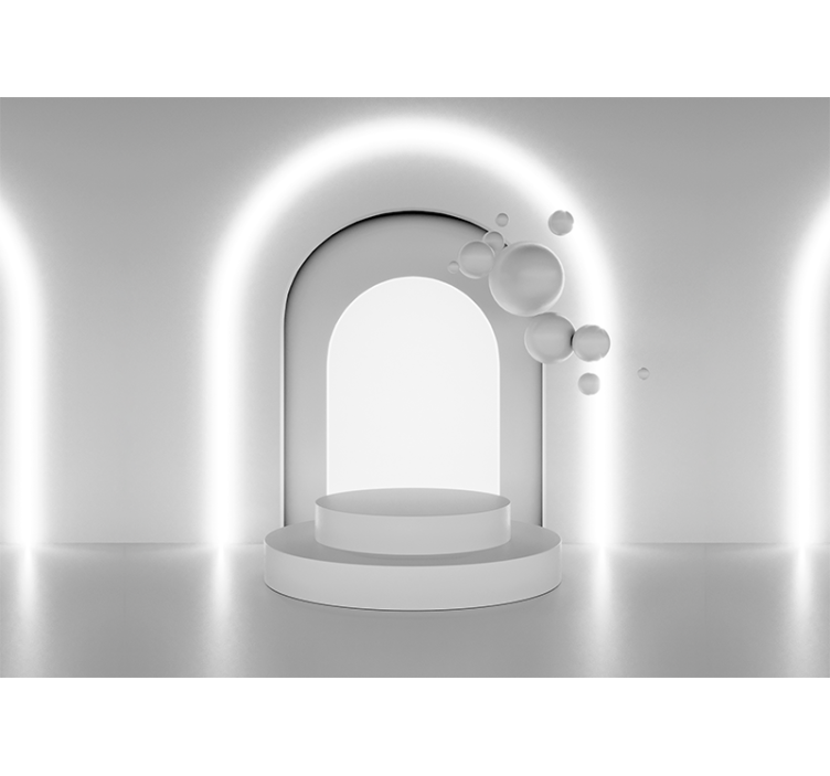 Fotomural abstracto diseño de arcos geométricos - TenVinilo