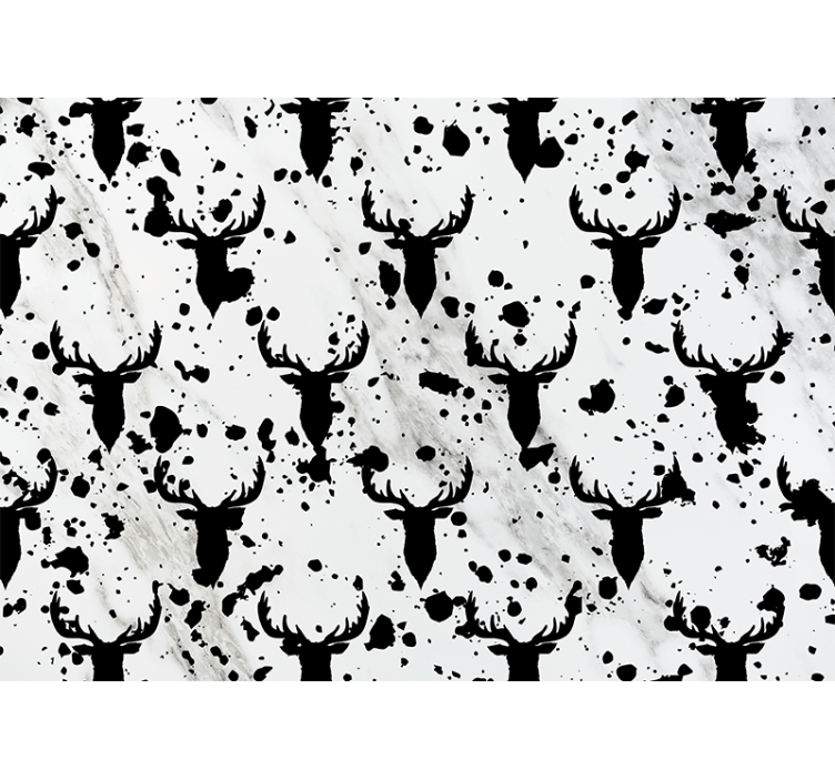 Fotomural animales patrón de siluetas de ciervo - TenVinilo