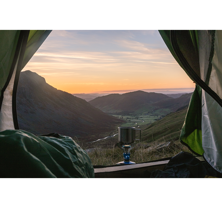 Papel pintado paisaje vista de montaña pintoresca - TenVinilo