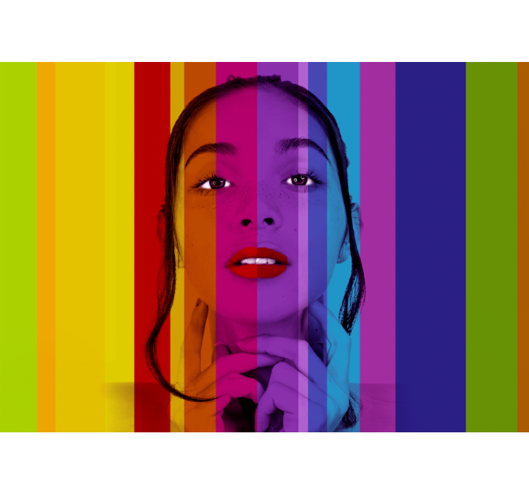 Fotomural arte retrato colorido - TenVinilo