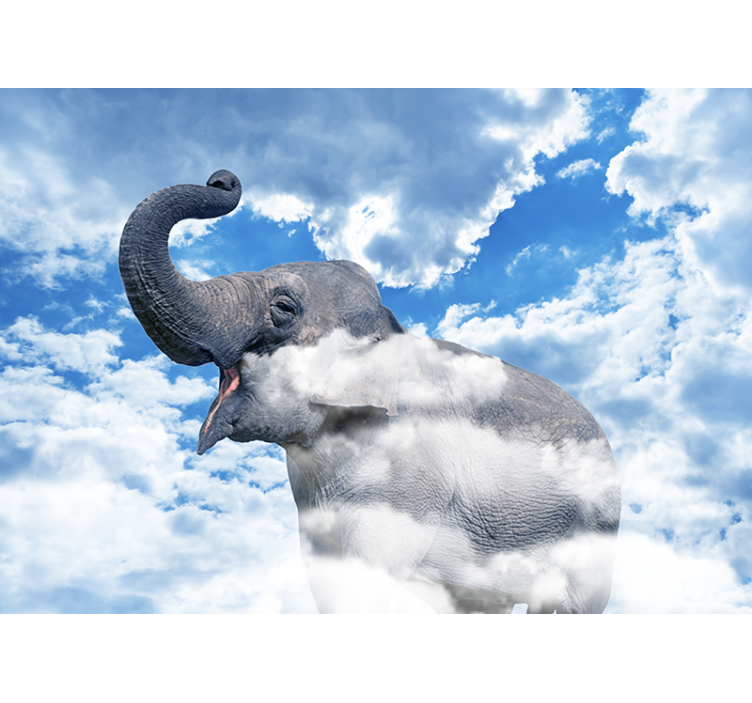 Fotomural animal elefante en nubes - TenVinilo