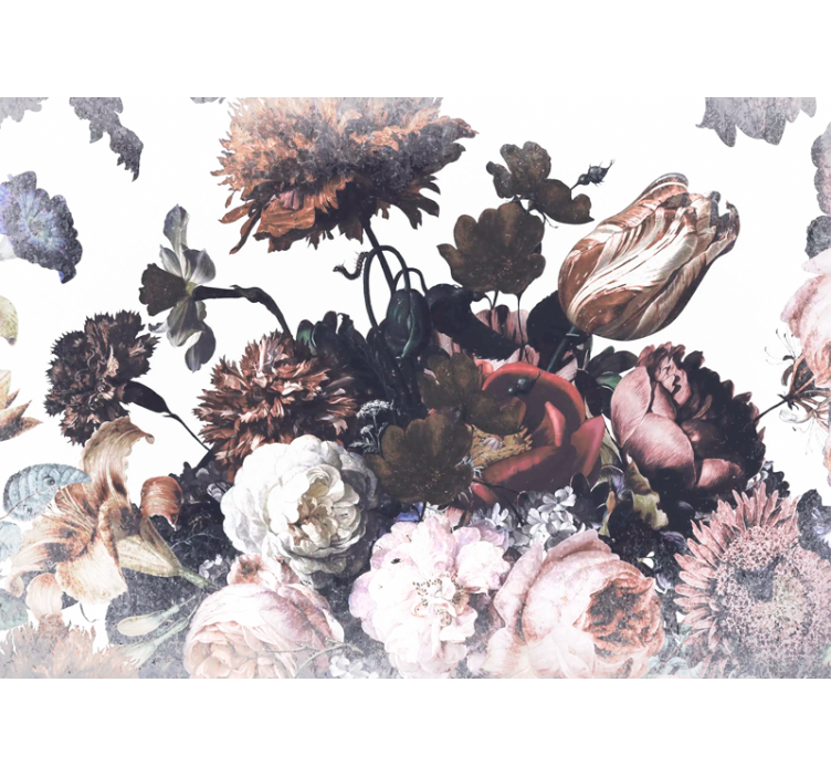 Mural de pared flores diseño de arreglo floral - TenVinilo