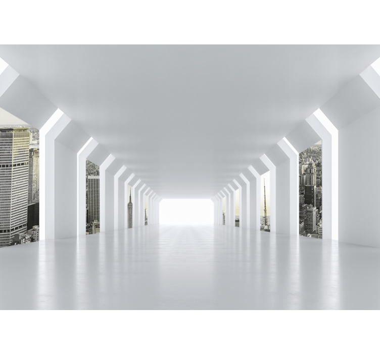 Fotomural ciudad vista de ciudad futurista - TenVinilo