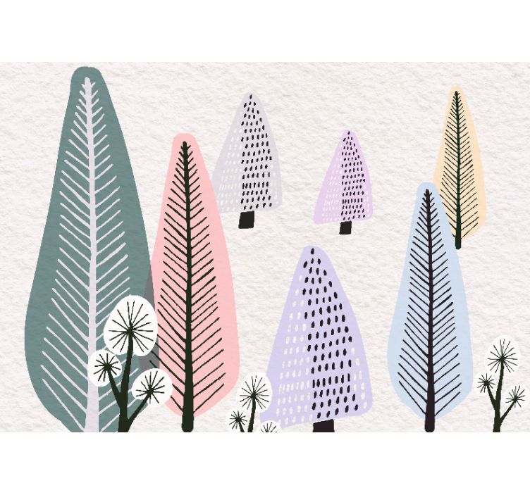 Fotomural árboles motivos de hojas ornamentales - TenVinilo