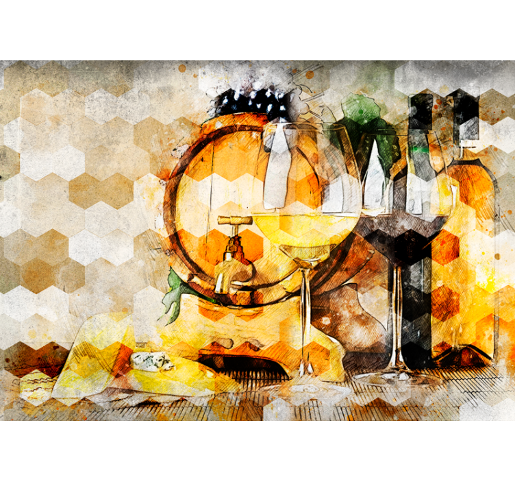 Fotomural de música arte de barril de vino - TenVinilo