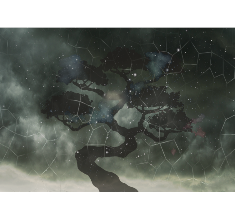 Fotomural espacio silueta de Árbol celestial - TenVinilo