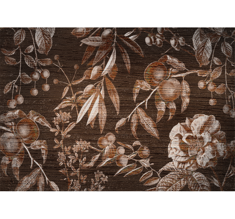 Mural de pared flores diseño artístico floral - TenVinilo