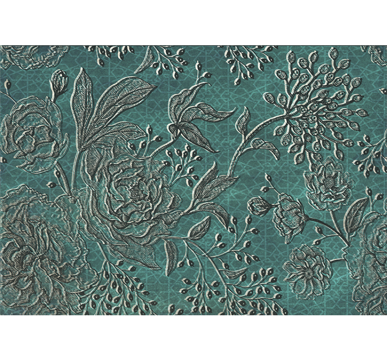 Mural de pared flores diseño floral intrincado - TenVinilo