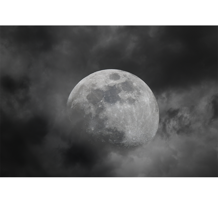 Fotomural espacio silueta de luna radiante - TenVinilo